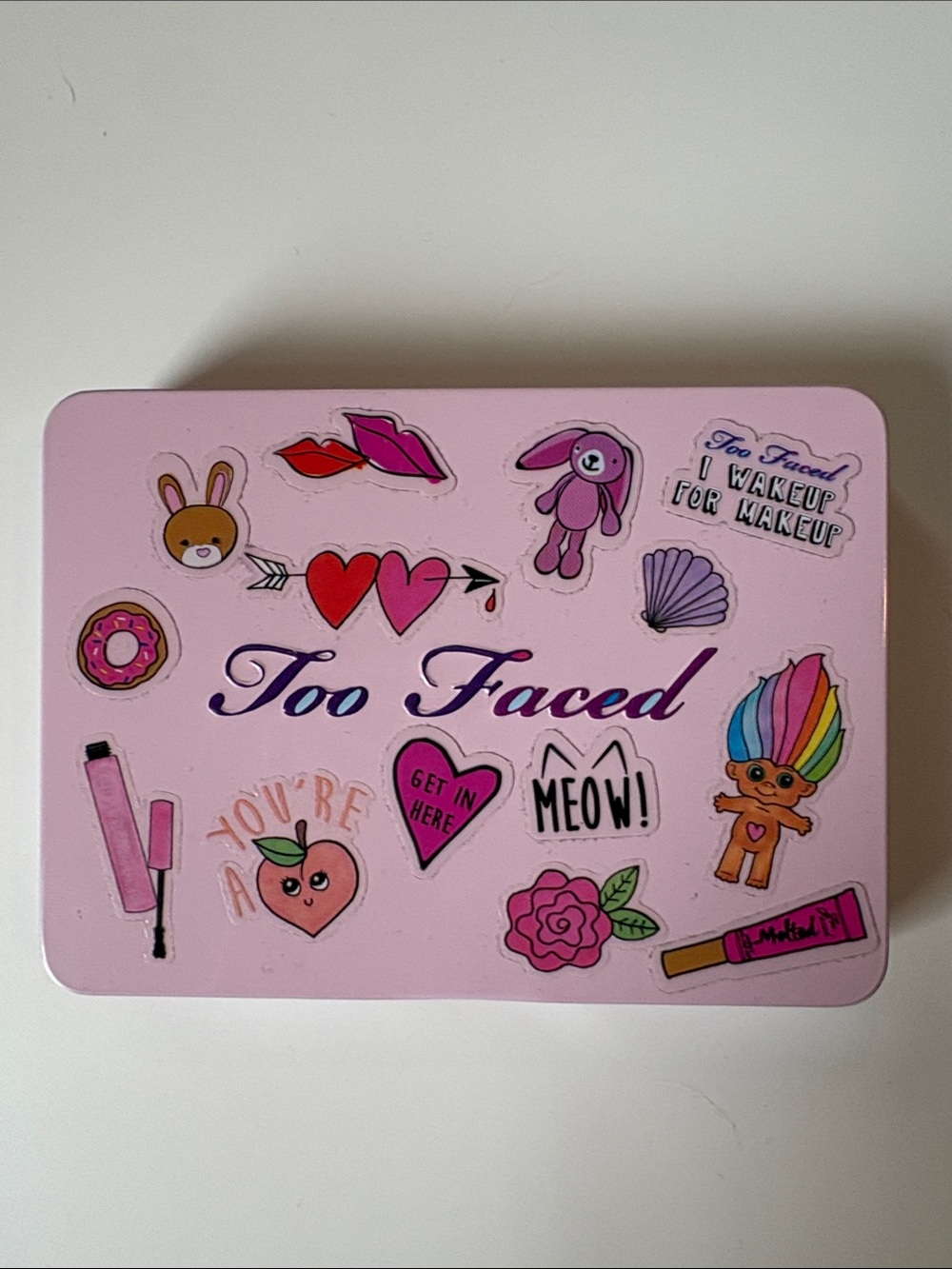 Too Faced Totally Cute Eyeshadow Palette Tin with Purple Logo
